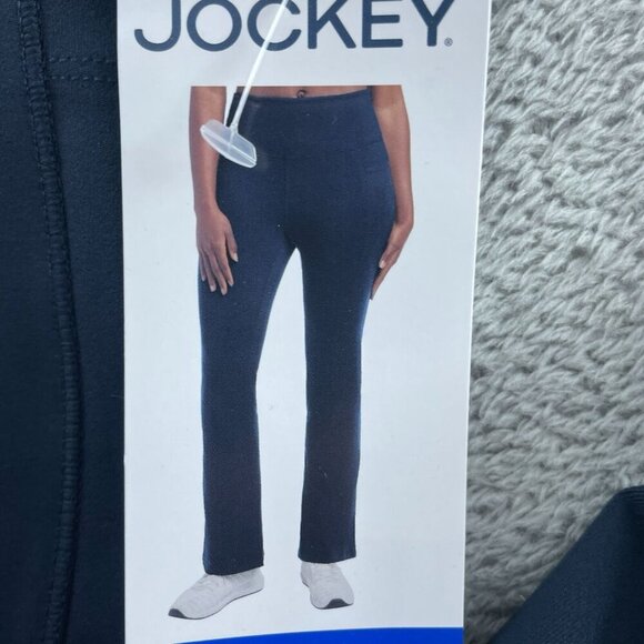 Jockey Navy Studio Flare Pants Womens L NWT 5801 - Picture 2 of 12